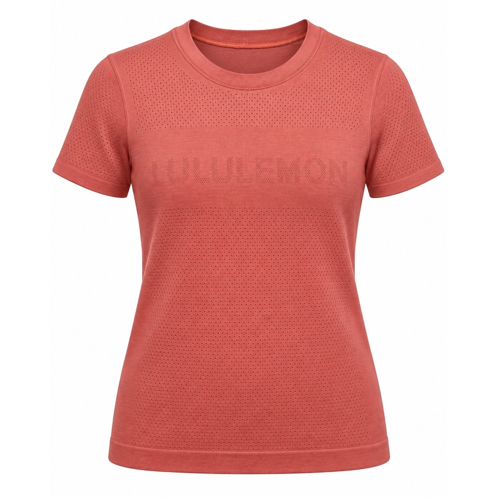 Lululemon Swiftly Tech SS 2.0 Logo Shirt Terracotta Red Orange Medium 8-10